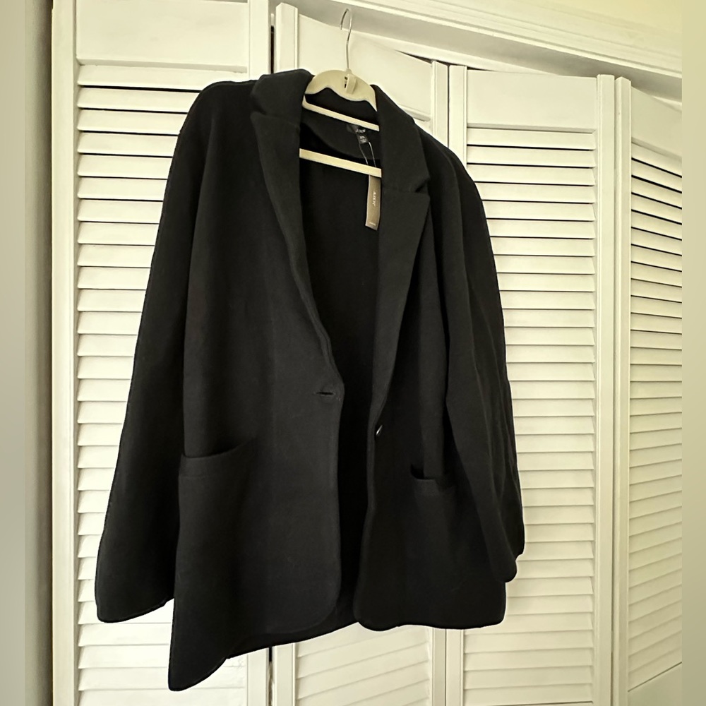 NWT J.Crew Cecile relaxed knit sweater blazer, black, size XXL